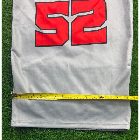 ABN Sports Chiefs #52 Football Jersey Gray Red Size M Men’s Athletic Team Shirt - Picture 3 of 5